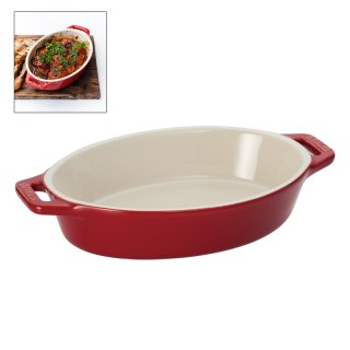 Staub ストウブ セラミックレクタンギュラーディッシュ 27cm チェリー