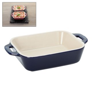 Staub ストウブ セラミックレクタンギュラーディッシュ 14cm ブルー