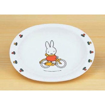 お子様用食器ミッフィーと自転車（メラミン） M-1304C小判皿