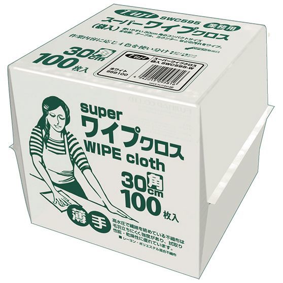 使い捨てカウンタークロス　100枚入×18入パック ホワイト ケースサイズW49×D49×H32.5cm