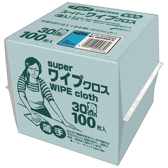 使い捨てカウンタークロス　100枚入×18入パック ブルー