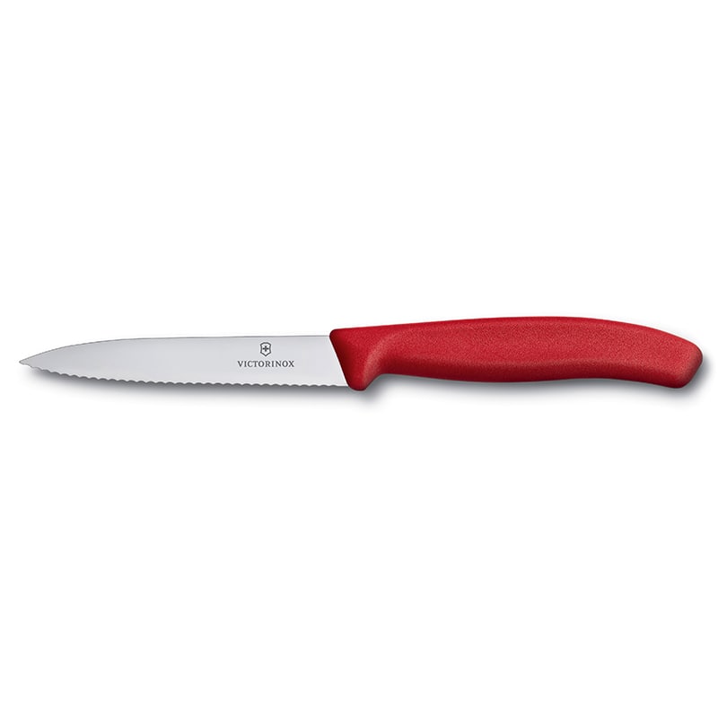 Victorinox　ビクトリノックス　パーリングナイフ(ペティーナイフ)　波刃 　レッド　〔メール便OK〕